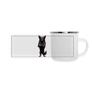 Schwarzer Schäferhund Schäferhundbesitzer  - Panorama Emaille-Tasse - Weiß - Vorne