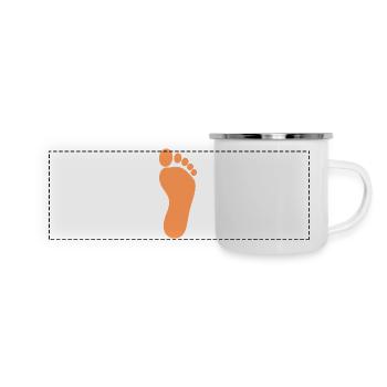 Fuß Füße Fußpflege Podologie - Panorama Emaille-Tasse - Weiß - Vorne