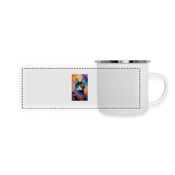 domestic short haired cat - Panoramic Camper Mug - white - Front
