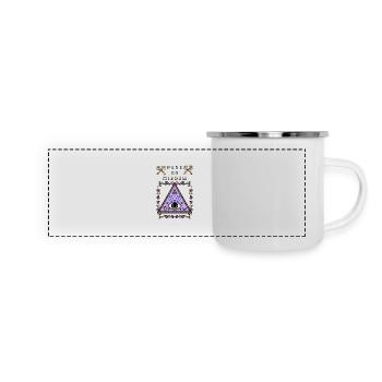 Troisième œil, l’œil qui voit tout, occulte - Mug panoramique émaillé - blanc - Devant