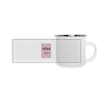 Motivationsspruch Sei mutig, sei du selbst - Panorama Emaille-Tasse - Weiß - Vorne
