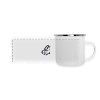 Couronne de bande dessinée Licorne - Mug panoramique émaillé - blanc - Devant