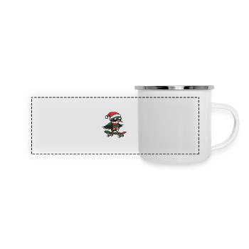 Colibri Oiseau Noël Drôle - Mug panoramique émaillé - blanc - Devant