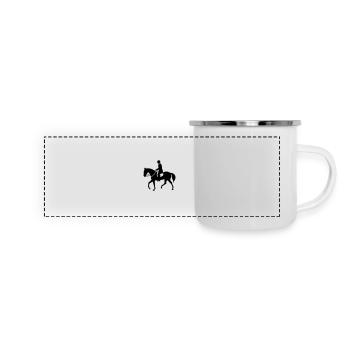 Équitation Cheval Sport Silhouette - Mug panoramique émaillé - blanc - Devant