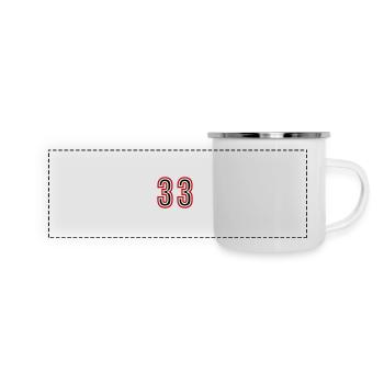 33 Zahl Jahre Trikot - Panorama Emaille-Tasse - Weiß - Vorne