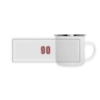 90 Zahl Jahre Trikot - Panorama Emaille-Tasse - Weiß - Vorne