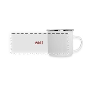 2007 Jahr Zahl - Panorama Emaille-Tasse - Weiß - Vorne