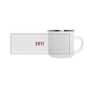 2011 Jahr Zahl - Panorama Emaille-Tasse - Weiß - Vorne