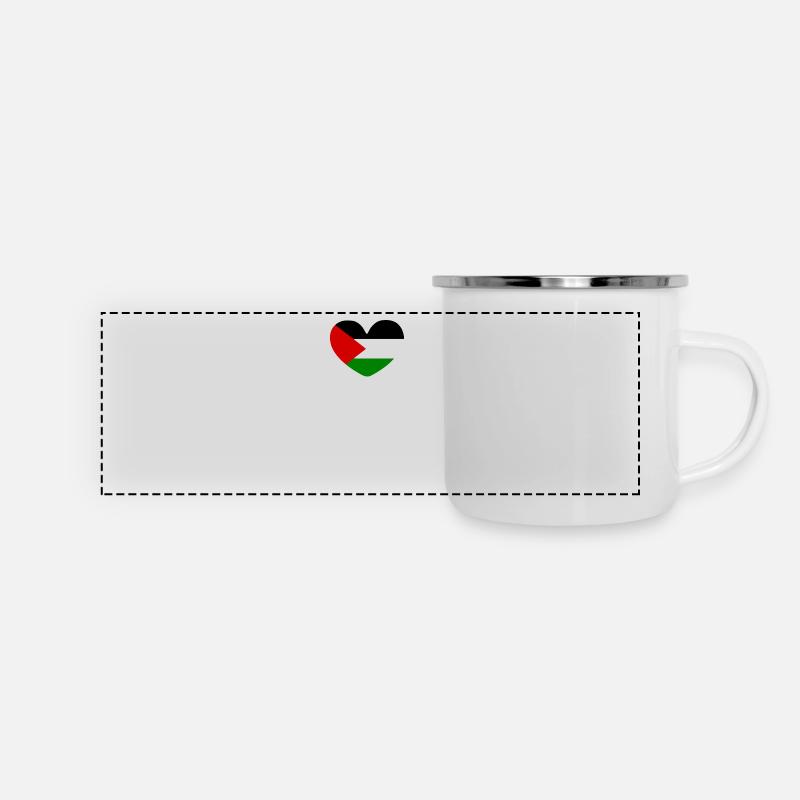 Free palestine - Mug panoramique émaillé - blanc