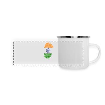 Empreintes digitales - Inde - Mug panoramique émaillé - blanc - Devant