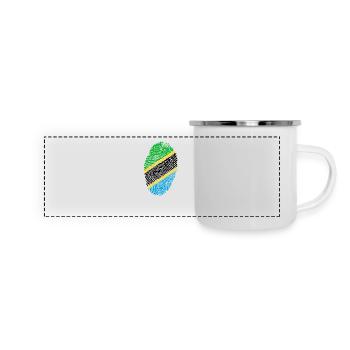 Fingerprint - Tansania - Panorama Emaille-Tasse - Weiß - Vorne