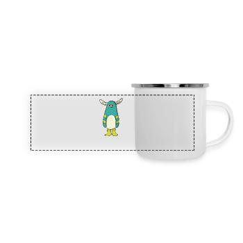Lustig Monster Halloween Minotaur Geschenk Horror - Panorama Emaille-Tasse - Weiß - Vorne