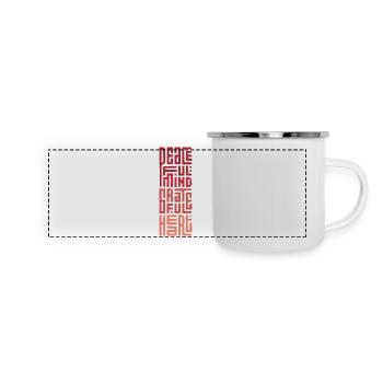 Friedlicher Geist Dankbares Herz - Panorama Emaille-Tasse - Weiß - Vorne