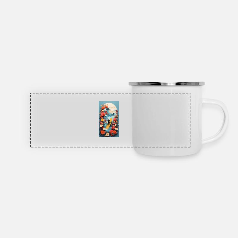 Surfing & Flowers - Panoramic Camper Mug - white