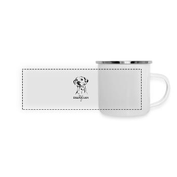 Dalmatian Dad Hunde Hund Dalmatiner Wilsigns - Panorama Emaille-Tasse - Weiß - Vorne