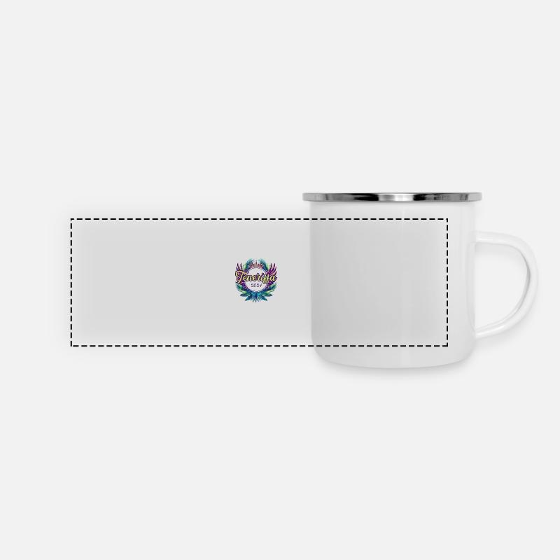 Teneriffa 2024 Bunt - Panorama Emaille-Tasse - Weiß