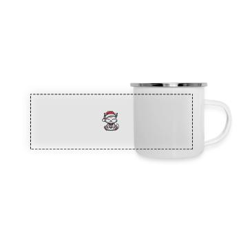 Noël chat - Mug panoramique émaillé - blanc - Devant