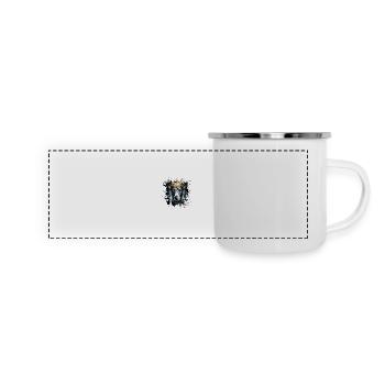 Greyhound Dog Head Portrait Crown - Panoramic Camper Mug - white - Front