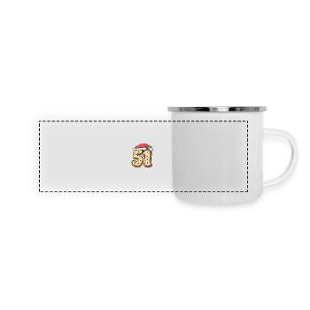 51 Zahl Weihnachten - Panorama Emaille-Tasse - Weiß - Vorne