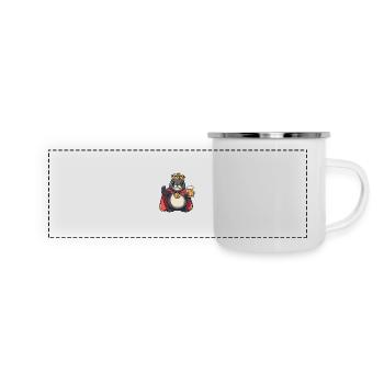 Robbe Tier Bier Lustig - Panorama Emaille-Tasse - Weiß - Vorne
