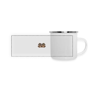 Affe Ski Team Bier - Panorama Emaille-Tasse - Weiß - Vorne