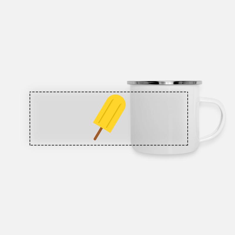 Popsicles dans l'été de style bande dessinée - Mug panoramique émaillé - blanc