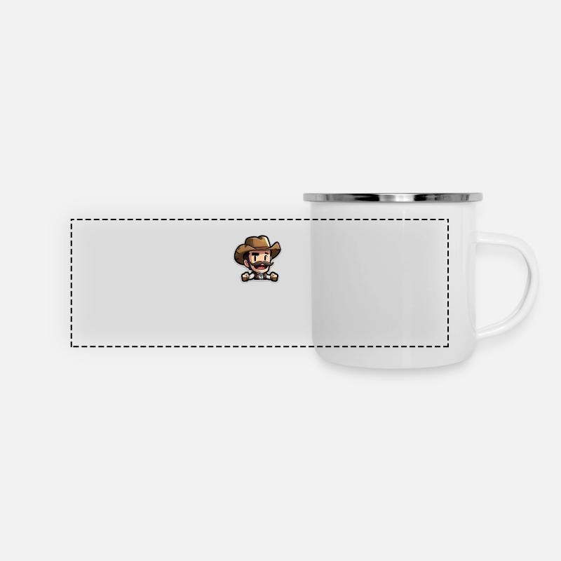 HappyCowboy - Panorama Emaille-Tasse - Weiß