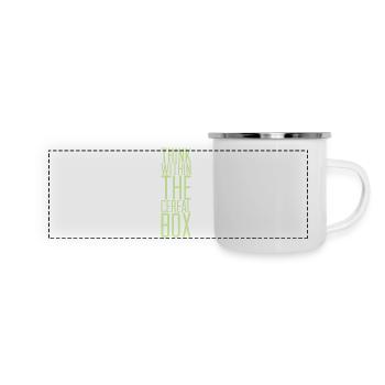 Cereal Box Geschenkidee Schriftzug lustig witzig - Panorama Emaille-Tasse - Weiß - Vorne