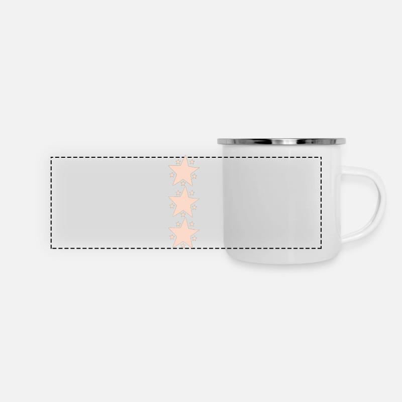 Etoiles Rose Triple - Mug panoramique émaillé - blanc