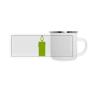 Silhouette de la Flamme de la Bougie Verte - Mug panoramique émaillé - blanc - Devant