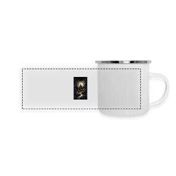 Paysage d’horreur sombre d’un manoir effrayant - Mug panoramique émaillé - blanc - Devant