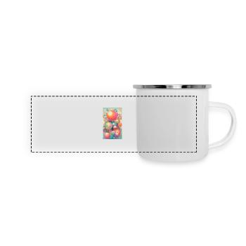 Sphères géométriques heureuses - Mug panoramique émaillé - blanc - Devant
