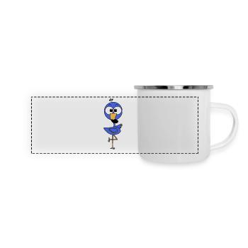Flamant - Mug panoramique émaillé - blanc - Devant