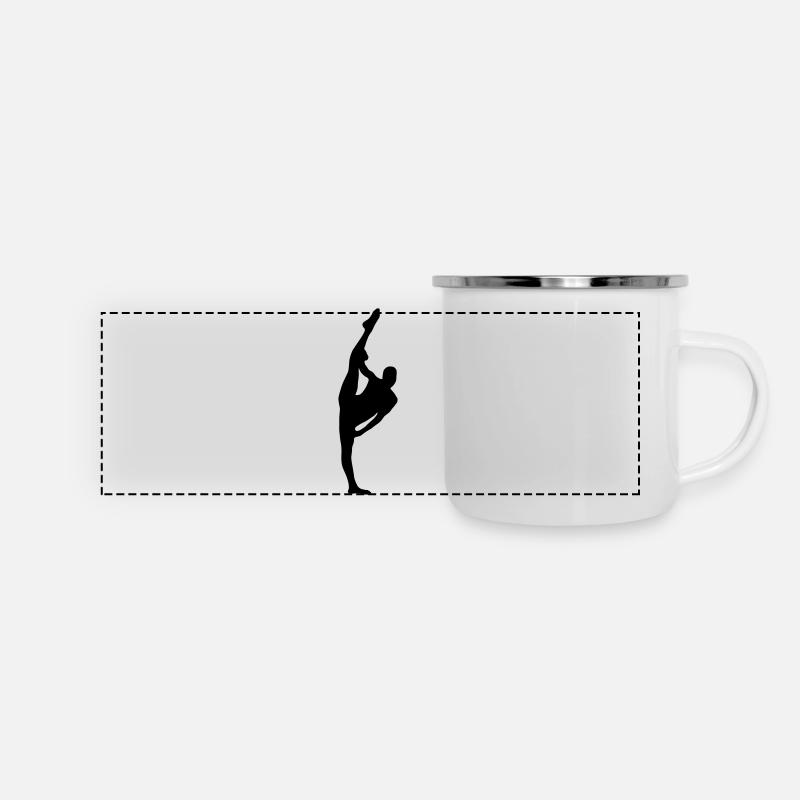 Vektor Balletttänzer Silhouette - Panorama Emaille-Tasse - Weiß