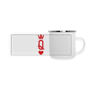 Königin der Karten - Panorama Emaille-Tasse - Weiß - Vorne
