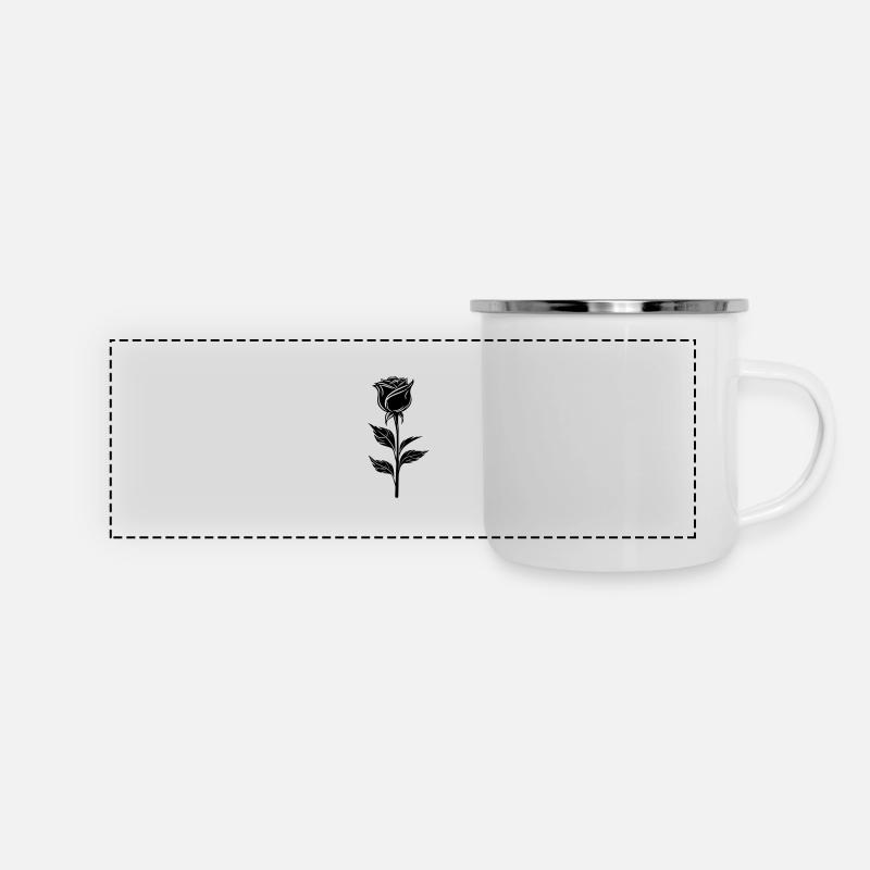 Simple rose design - Panoramic Camper Mug - white