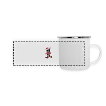 Zebra Weihnachten Lustig - Panorama Emaille-Tasse - Weiß - Vorne
