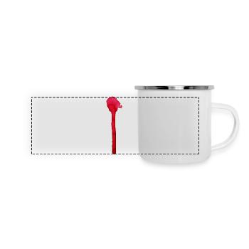 Ein verlaufender Farbklecks - Panorama Emaille-Tasse - Weiß - Vorne