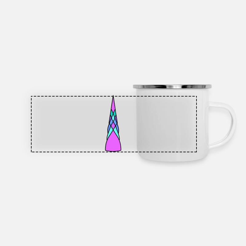 Einhorn, ein Horn, Unicorn - Panorama Emaille-Tasse - Weiß