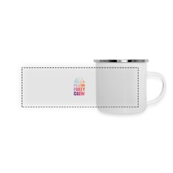 Cancun Party Crew Spruch - Panorama Emaille-Tasse - Weiß - Vorne