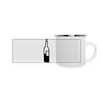flasche halb voll - Panorama Emaille-Tasse - Weiß - Vorne
