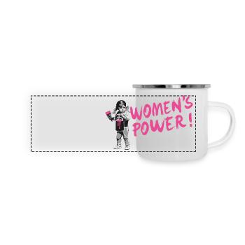 FRAUENPOWER! - Internationaler Frauentag - Panorama Emaille-Tasse - Weiß - Vorne
