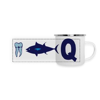 dent thon cul rebus humour dans ton q dr - Mug panoramique émaillé - blanc - Devant