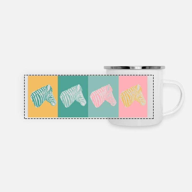 4 Zebras - Panoramic Camper Mug - white