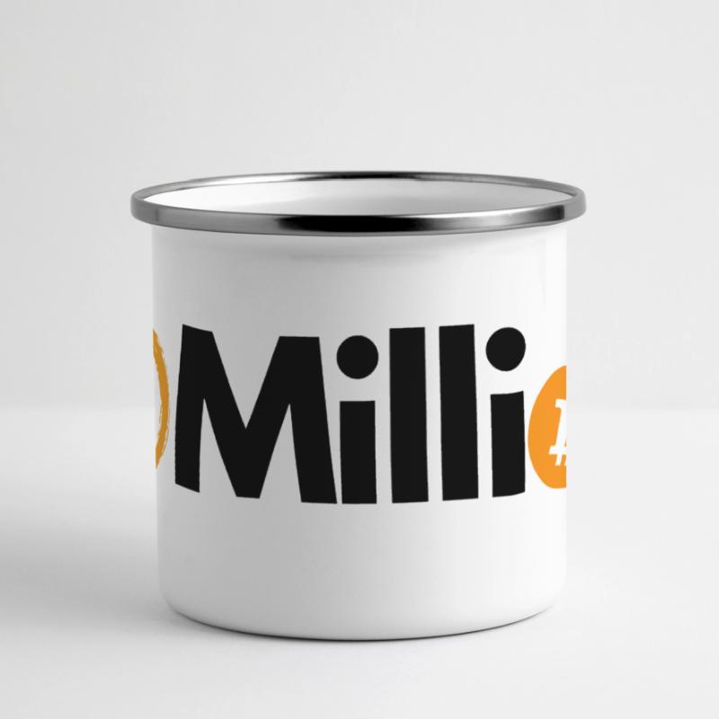 Cripto 21 millones BTC Bitcoin Taza panorámica esmaltada