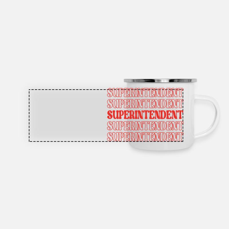 Superintendent Supervisor Direktor Chef - Panorama Emaille-Tasse - Weiß