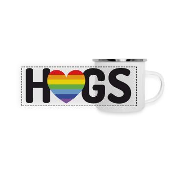 LGBT-Umarmungen - Panorama Emaille-Tasse - Weiß - Vorne