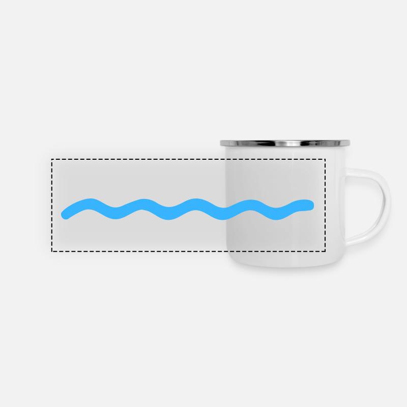 schwimmen - Panorama Emaille-Tasse - Weiß