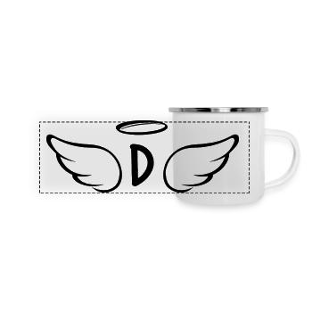 Engelsflügel Brief - Panorama Emaille-Tasse - Weiß - Vorne