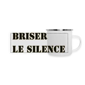 BREAKING THE SILENCE - Panoramic Camper Mug - white - Front